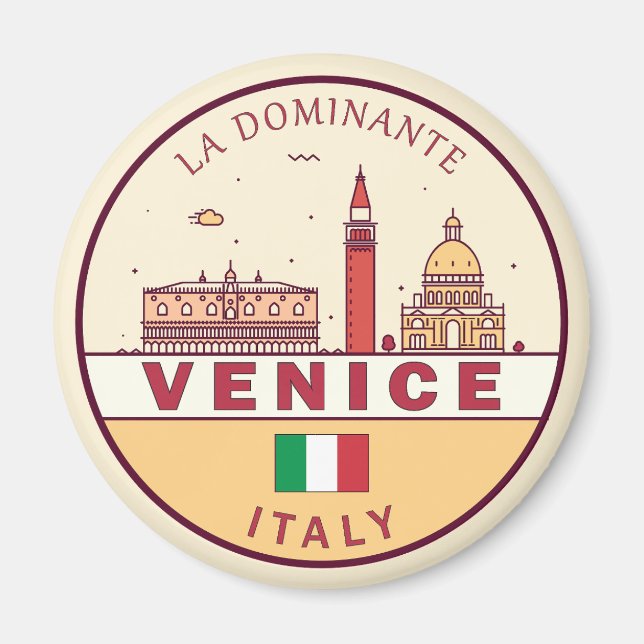 Imã Venice Itália Cidade Skyline Emblem (Frente)