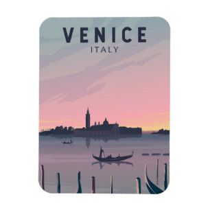 Ímã Venice Itália Viagem Vintage Art