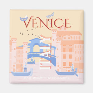 Imã Venice Viagem Art, Itália, Viagem Art, Retro