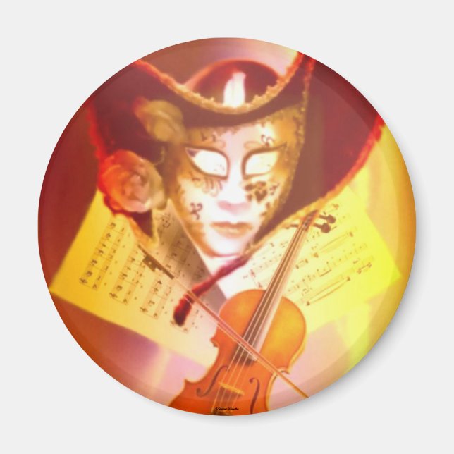 Imã Venice Violinista Magnet (Frente)
