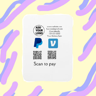 Ímã Vênmo paypal scan para pagar o texto do logotipo d