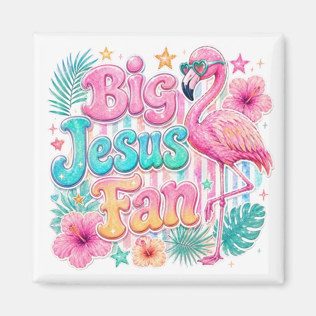 Imã Ventoínha de Jesus com ímã de Flamingo (Frente)