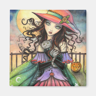 Imã Ventos da Arte Fantástica da Bruxa do Halloween