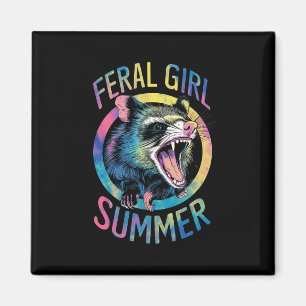 Imã Verão de Garota Feral Gambá Tie Dye Guaxinim