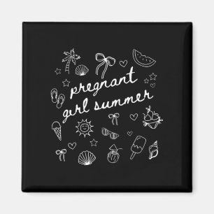 Imã Verão de Menina Grávida Camiseta Divertida de Anún