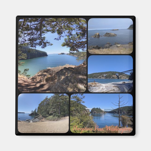 Imã Verão no Deception Pass Collage Magnet (Frente)