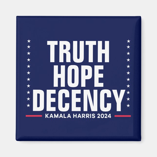 Imã Verdade Esperança Decência | Harris Walz Blue (Frente)