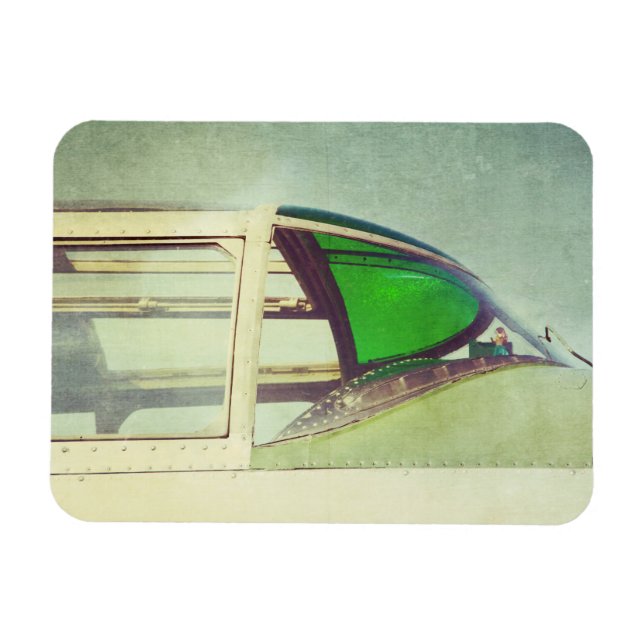 Ímã Verde de Cabine de Avião Antigo (Horizontal)