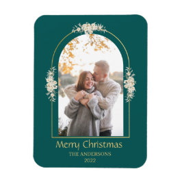 Ímã Verde de Foto de Arco Floral Minimalista Moderno