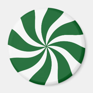 Imã Verde e branco do redemoinho dos doces da hortelã