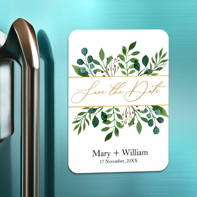 Ímã Verde elegante salvar o noivado de casamento (Criador carregado)