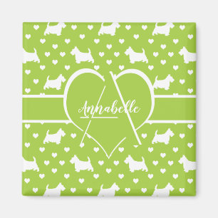 Imã Verde limão escocês escocês (Scottie Dogs)
