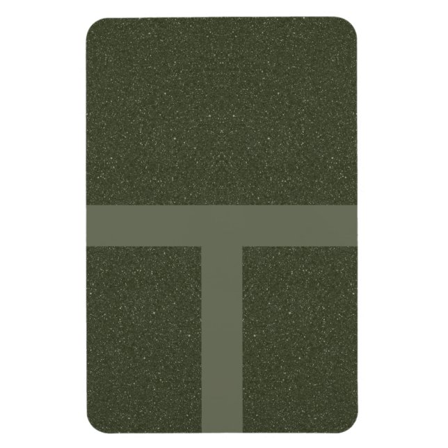 Ímã Verde Musgo Moderno em Grid – Personalizável (Vertical)