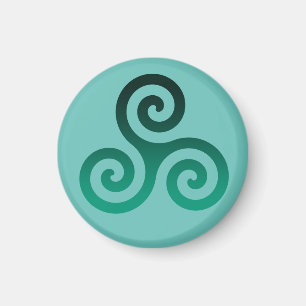 Imã Verde Triskele Símbolo Celta Antigo Mint