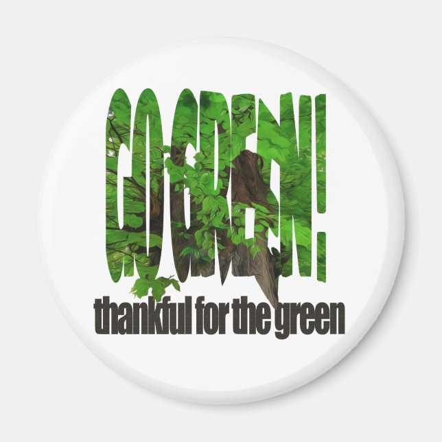 Imã Verde Velho Árvore Espessa Ramificações Verde E So (Frente)