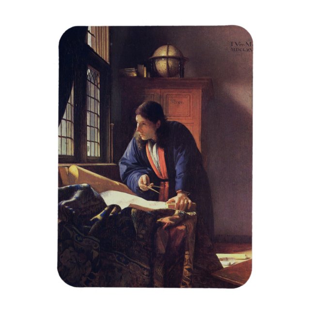 Ímã Vermeer Geographer - Pintura Masterpaper (Vertical)