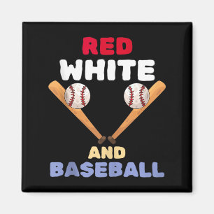 Imã Vermelho branco e bastão patriótico de beisebol 4