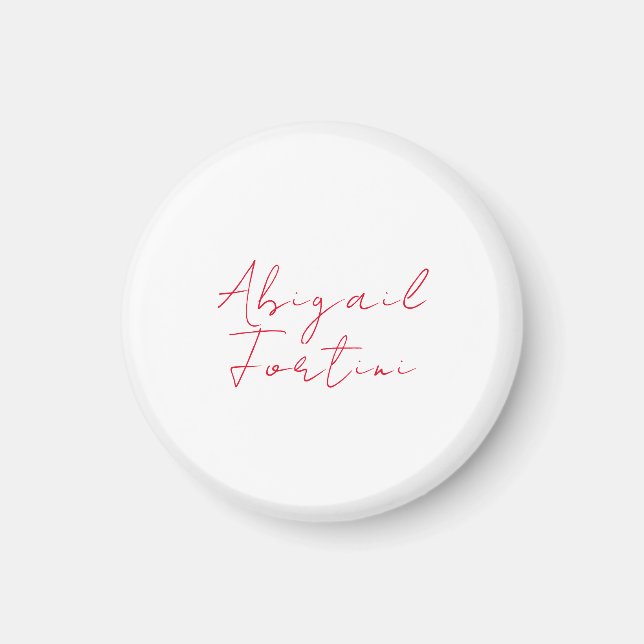 Imã Vermelho branco mínimo profissional moderno (Frente)