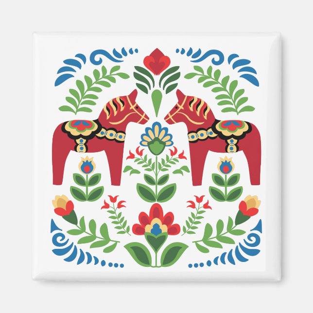 Imã Vermelho Dala Sueco (Frente)