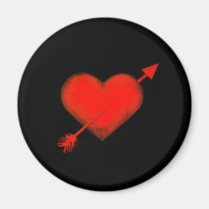 Imã Vermelho de Seta Cupido no Íman do Botão Preto