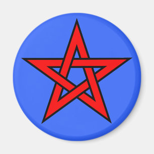 Imã Vermelho do Pentagram no azul