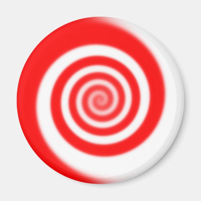 Imã Vermelho e Branco Pepperminto Candy Swirl (Frente)