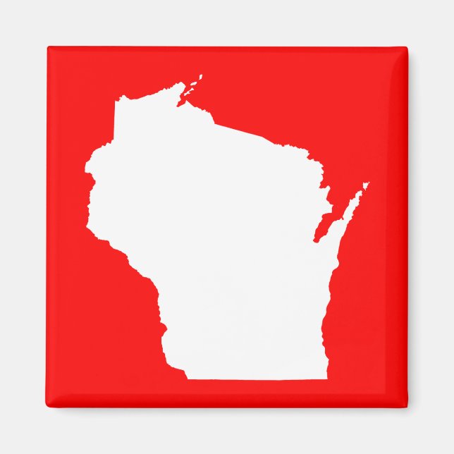 Imã Vermelho e Branco Wisconsin (Frente)