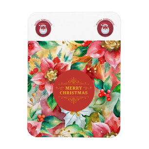 Ímã Vermelho Elegante e Dourado Natal