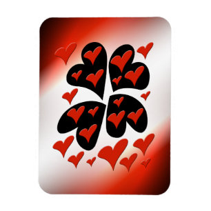 Ímã Vermelho em Corações Pretos