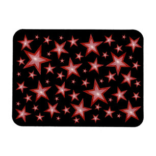 Ímã Vermelho - Estrelas vermelhas - preto-ímã flexí