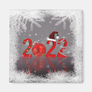 Imã Vermelho Festivo Feliz Natal Ano Novo 2022