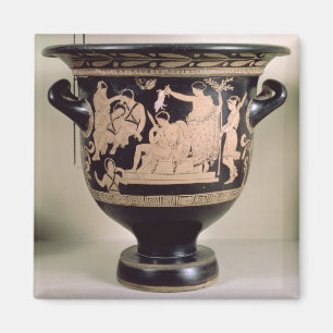 Imã Vermelho-figura krater do sótão que descreve