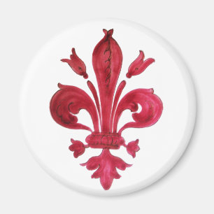 IMÃ VERMELHO FLEUR DE LISE