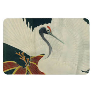 Ímã Vermelho japonês belas artes coroadas do vintage