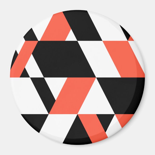 Imã Vermelho-negro, moderno, moderno, design geométric (Frente)
