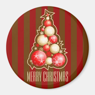 Imã Vermelho & ouro borbulha a árvore de Natal