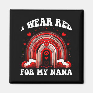 Imã Vermelho Retro Nana Coração Doença Conscientização