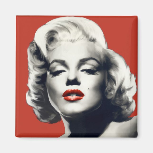 Imã Vermelho sobre Lábios Vermelhos Marilyn (Frente)