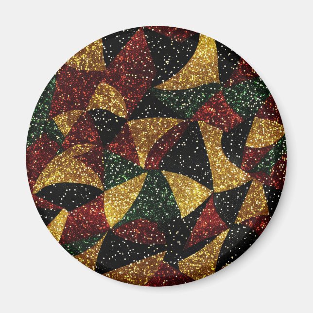 Imã Vermelhos Amarelos Verdes Ondas Festivas (Frente)