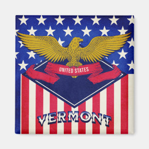 Imã Vermont USA Flag