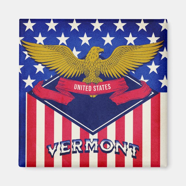 Imã Vermont USA Flag (Frente)