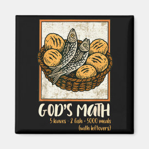 Imã Versículo Bíblico Cristão Jesus Peixes & Pães Vá