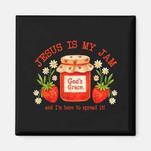 Imã Versículo da Bíblia Cristã Fé Morango Jesus É Meu