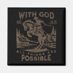 Imã Versículo da Bíblia do Cowboy Ocidental Jesus Para