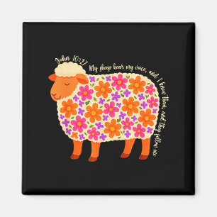 Imã Versículo Floral Ovelha Meus Ouvidos Ouvem Minha V