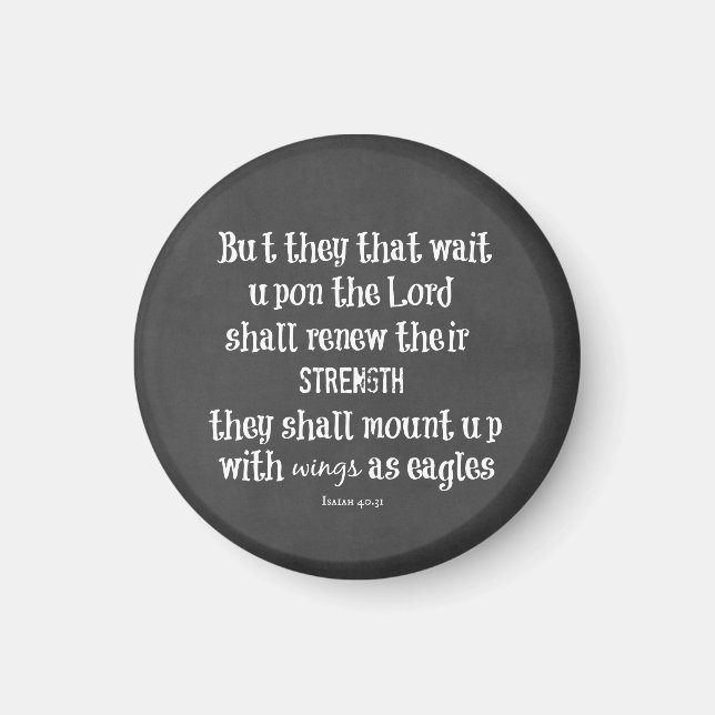 Imã Verso da bíblia: Renovar Força, Asas como Águia (Frente)