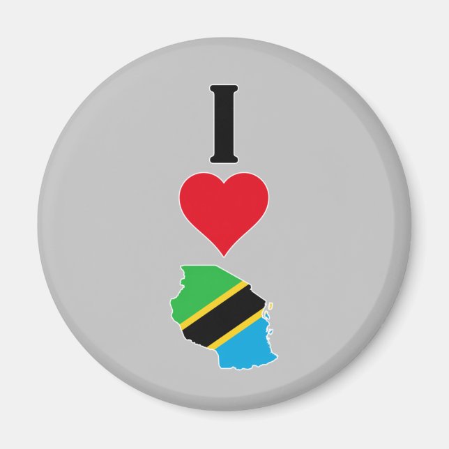 Imã Vertical I Love Tanzania / I Heart Tanzania (Frente)