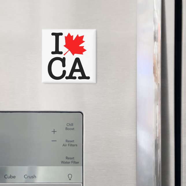 Imã Very Polite Red Black I Love Canada Maple Leaf (In Situ (Fridge))