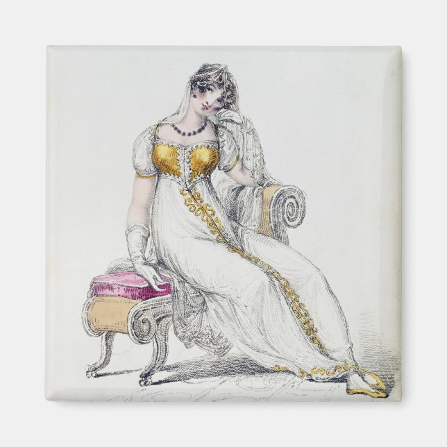 Imã Vestido noturno ou vestido de noiva, placa de moda (Frente)