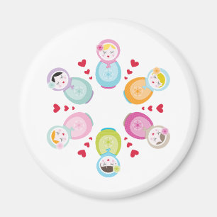 Imã VESTUÁRIO: bonecas de babushka - mandala